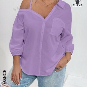 SHEIN Purple Off-Shoulder Blouse